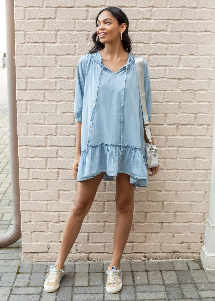 ABC Popover Denim Shirtdress-***FINAL SALE***