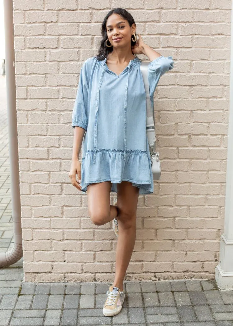 ABC Popover Denim Shirtdress-***FINAL SALE***