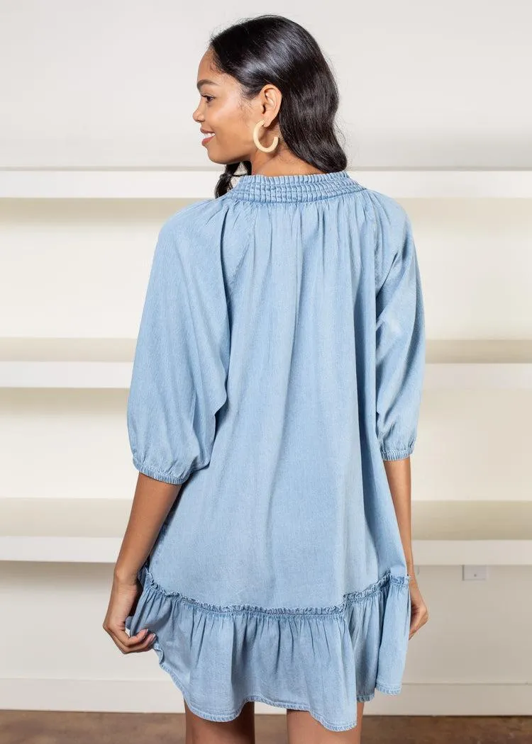 ABC Popover Denim Shirtdress-***FINAL SALE***