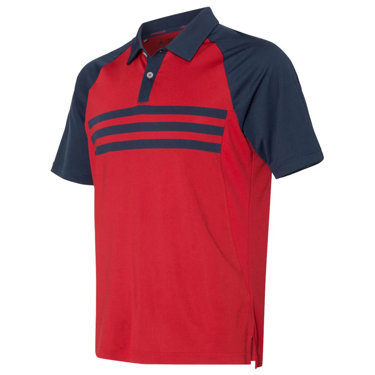 adidas Golf Men's Dark Slate/Dark Slate/Scarlet Climacool 3-Stripe Sport Shirt