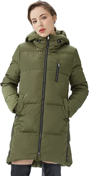 Armygreen Ladies Winter Coats Stylish Ladies Down Coat with Hood - Orolay