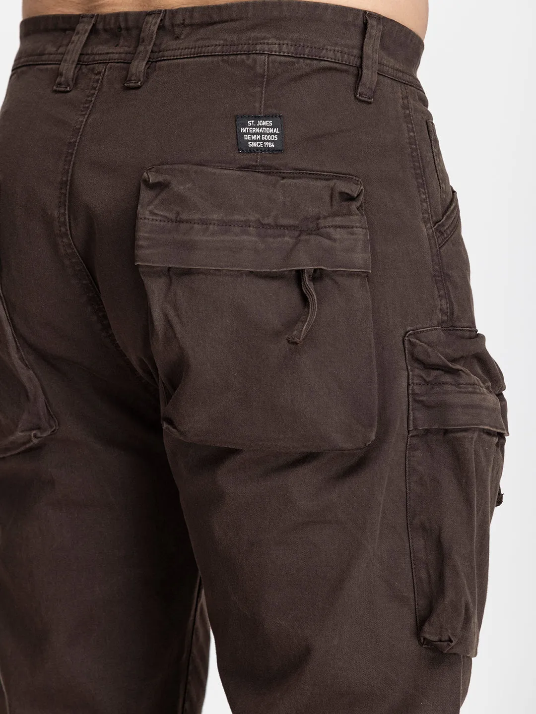 Baggy Utility Pants-10 pockets Brown