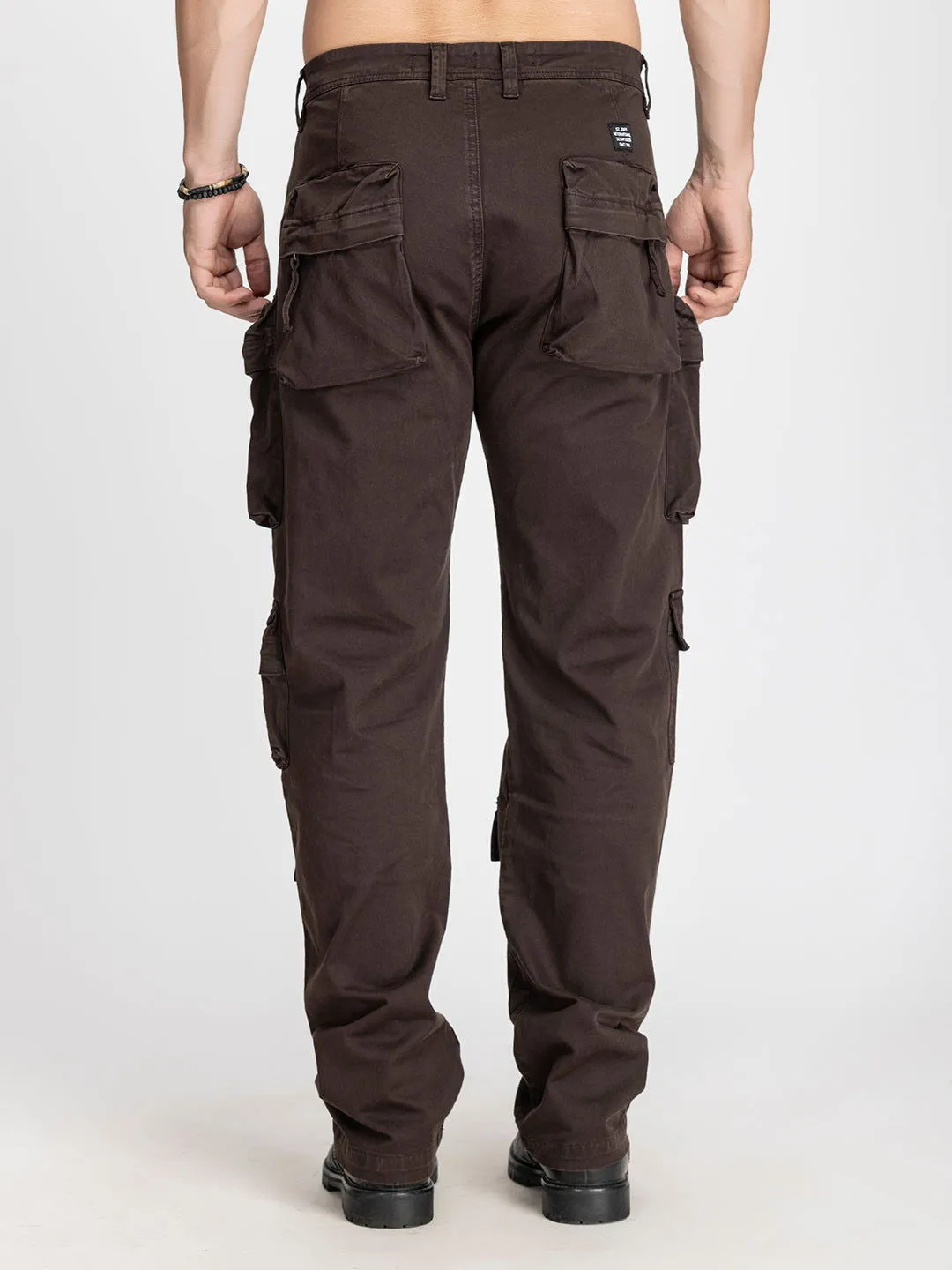 Baggy Utility Pants-10 pockets Brown