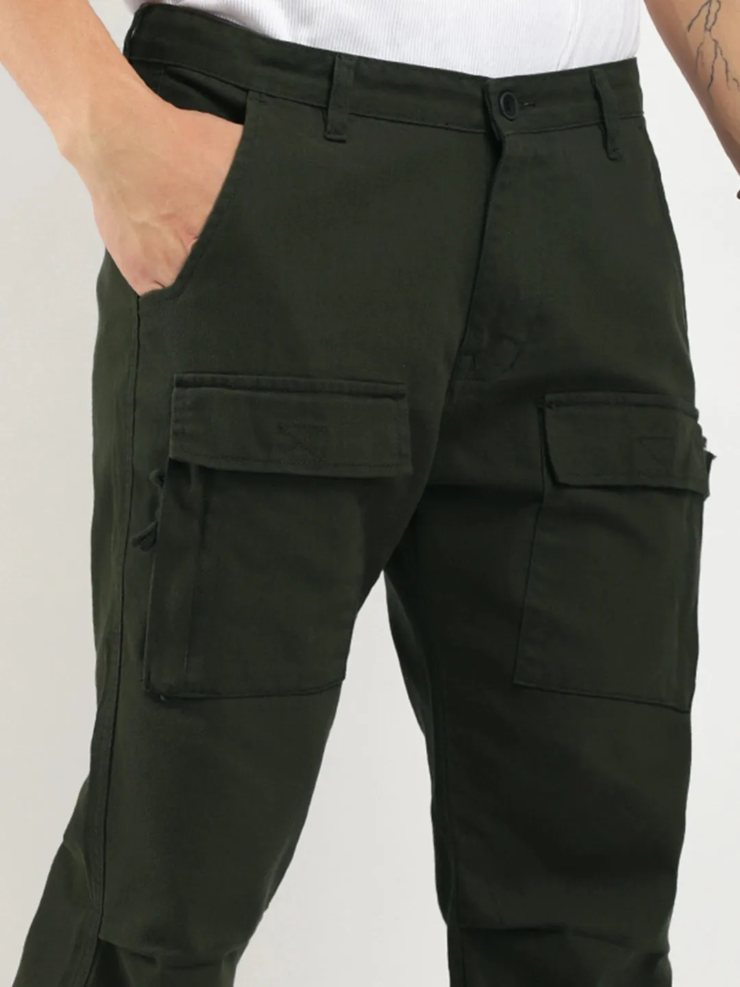 Cambridge Gear Dark Olive Green Cotton Cargo