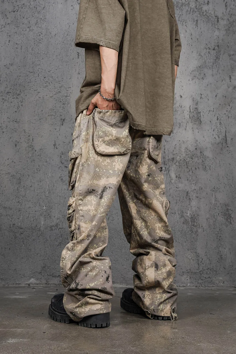 Camo Stacked Cargo Pants