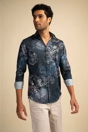 Damask Navy Shirt EOSS