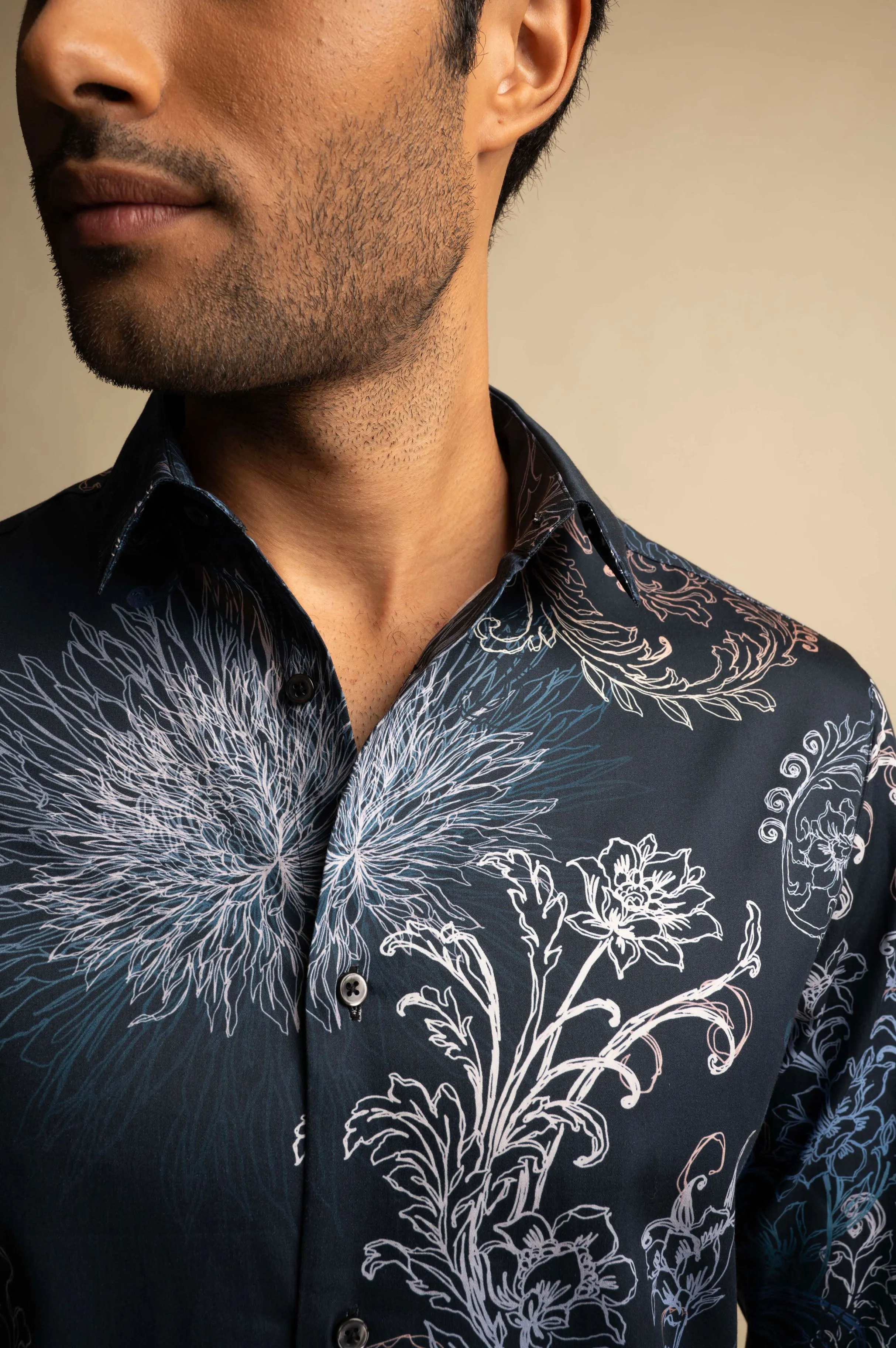 Damask Navy Shirt EOSS