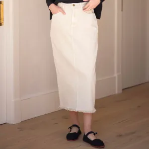 Denim Pencil Skirt | Beige [Final Sale]