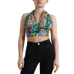 Dolce & Gabbana Elegant Silk Blend Halter Cropped Top