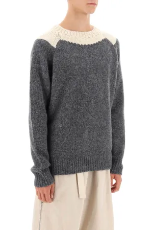 Dries van noten two-tone alpaca and wool sweater