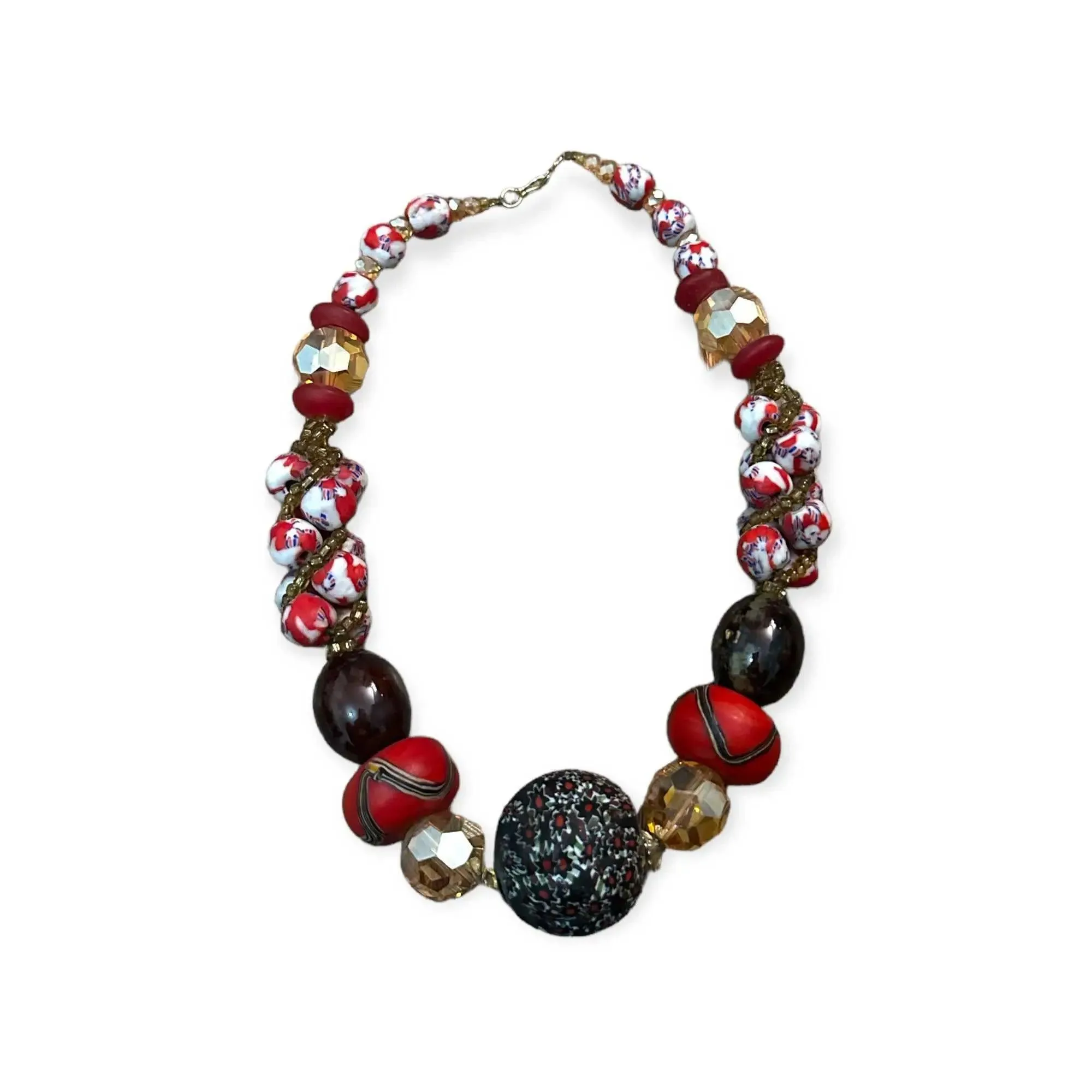 Ethnic chunky bead necklace and bangle