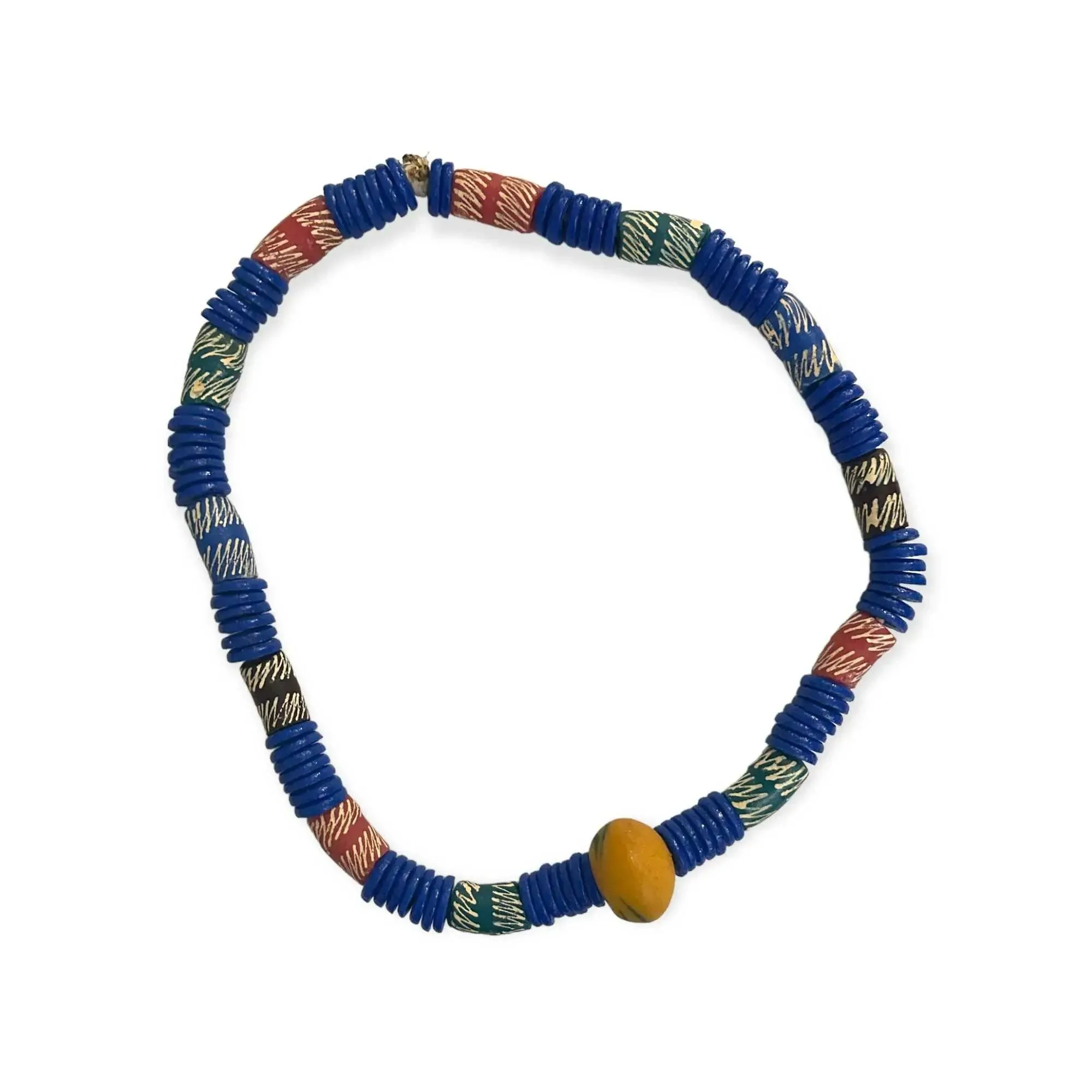 Ethnic chunky bead necklace and bangle