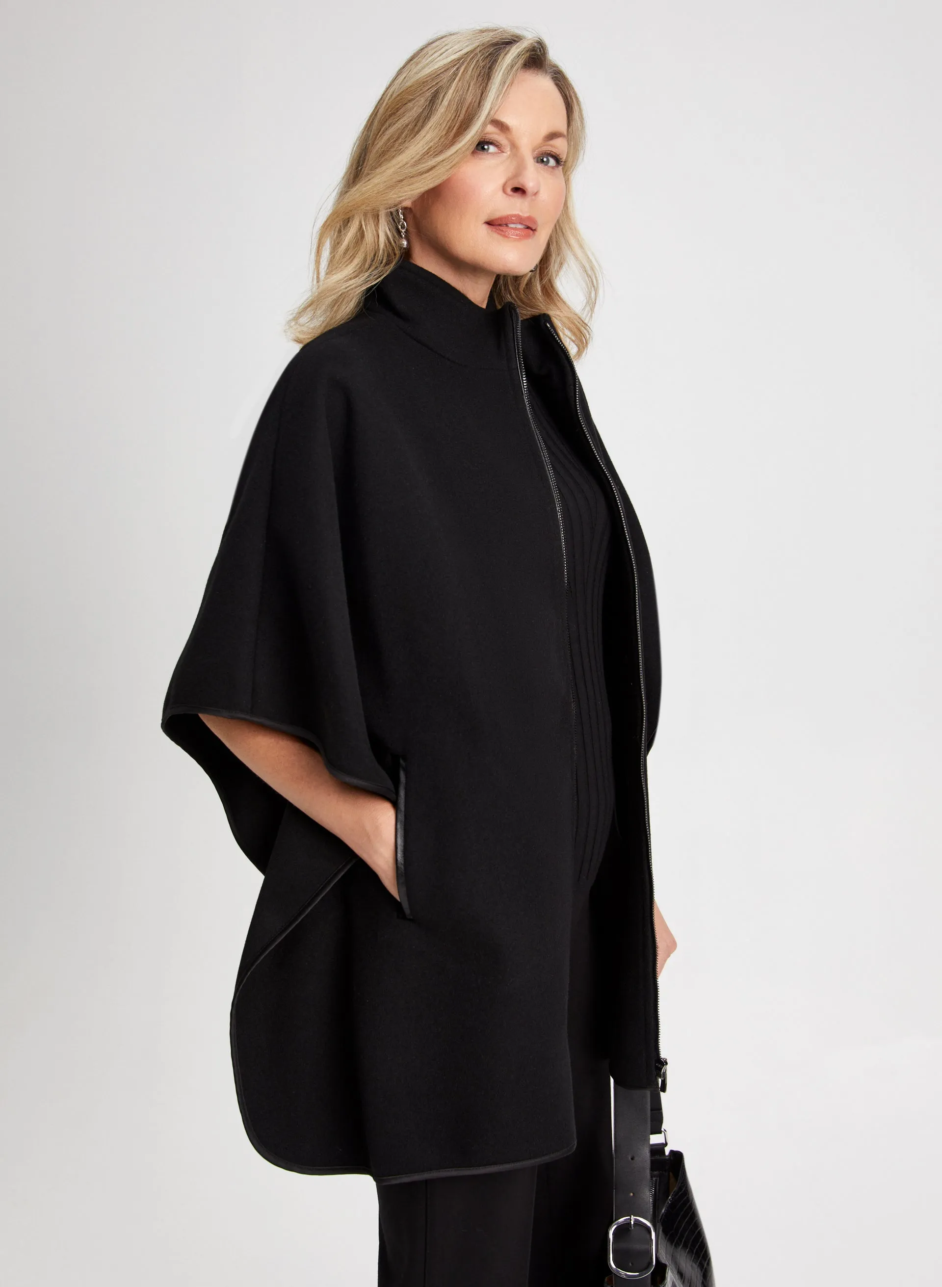 Faux Wool Cape