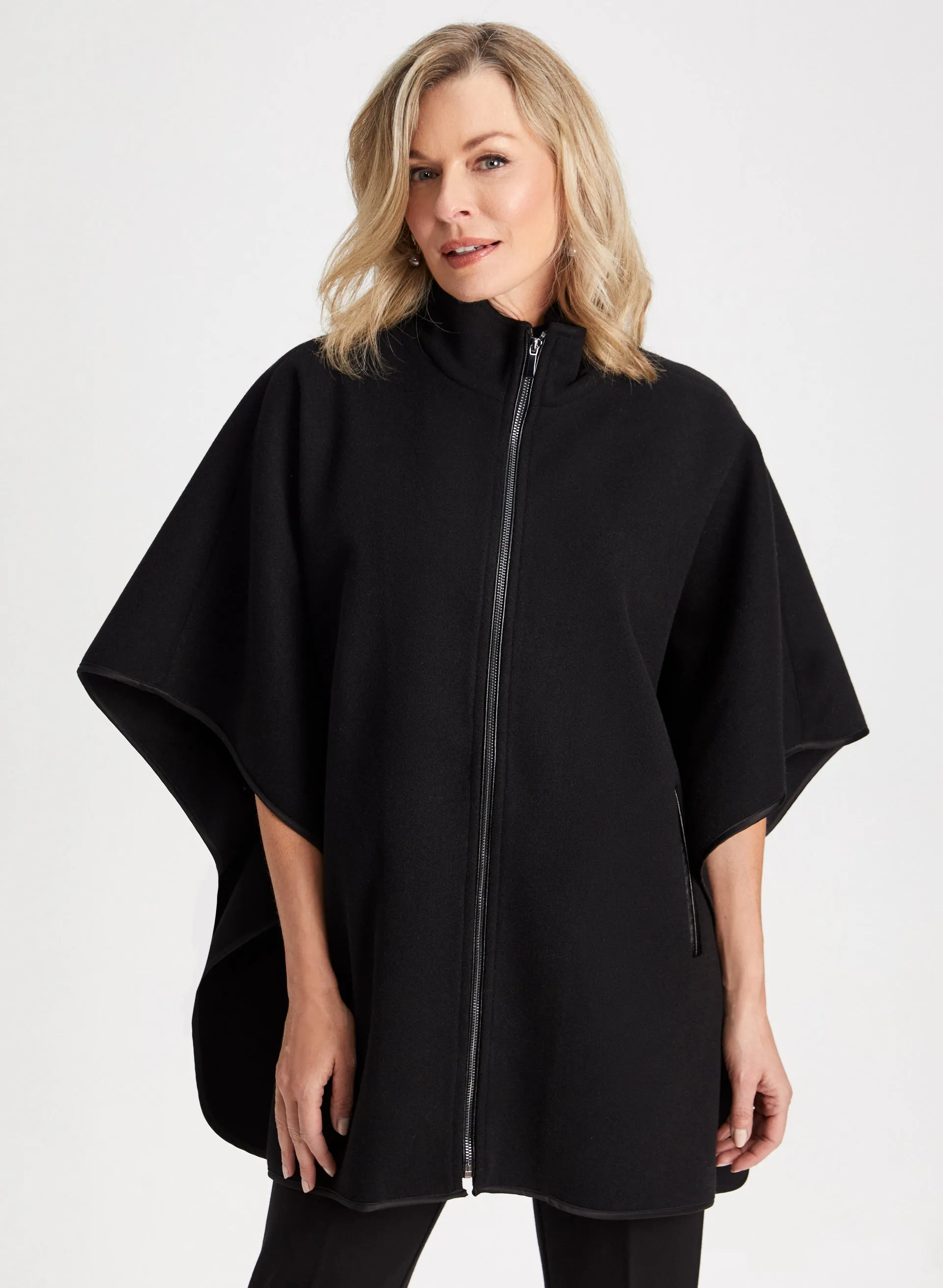 Faux Wool Cape