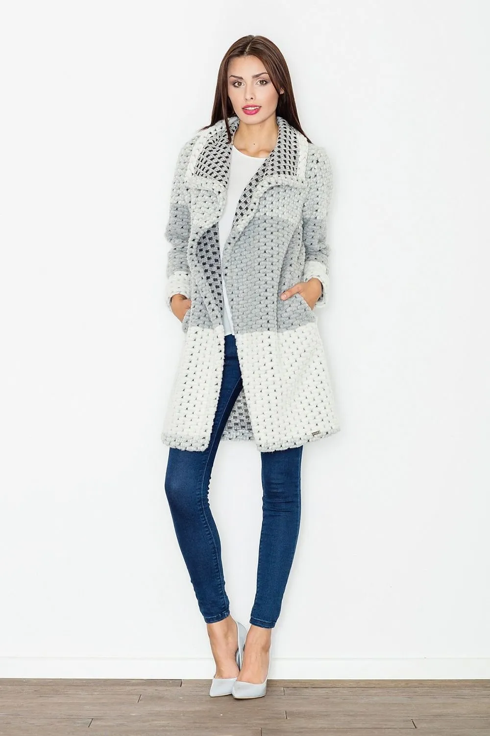 FIGL Thick Woven Wool Coat Cardigan- EURO Brand-model 111503 Figl