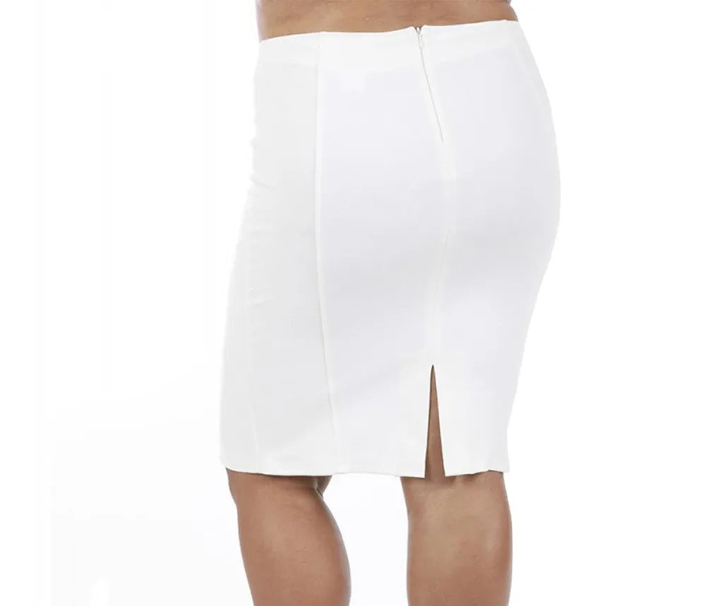 InstantFigure Curvy Plus Size Short Pencil Skirt with Back Zip 16807MC