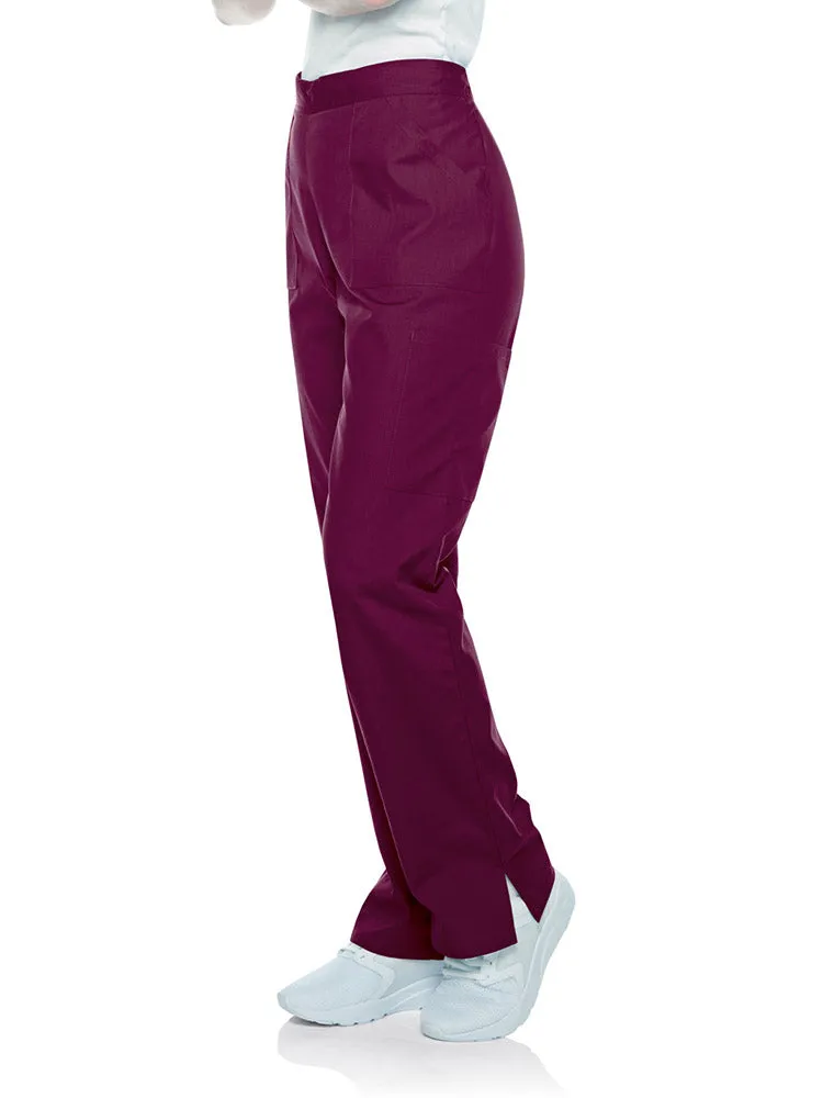 Landau ScrubZone Women's Straight Leg Cargo Pants | Wine