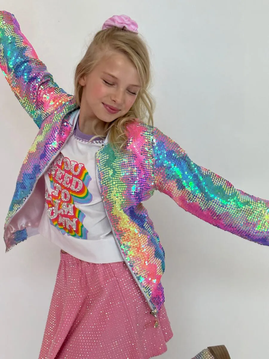 LOL Kaleidoscope Sequin Bomber