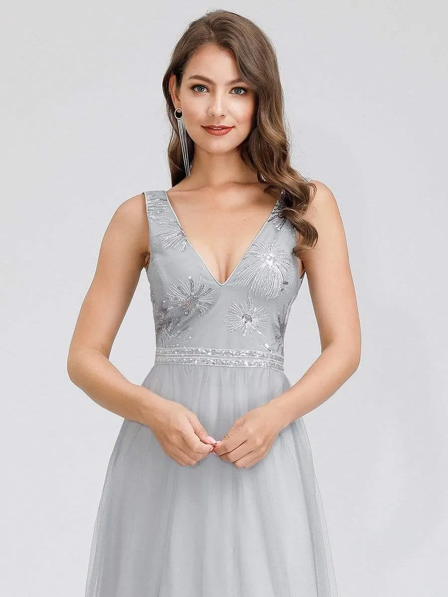 Maxi Long Sleeveless Floral Lace Bridesmaid Dresses for Weddings