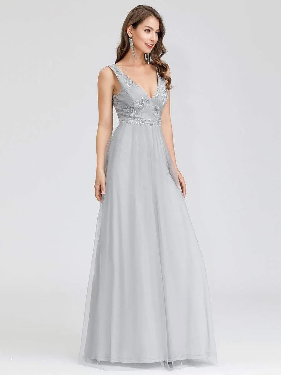 Maxi Long Sleeveless Floral Lace Bridesmaid Dresses for Weddings