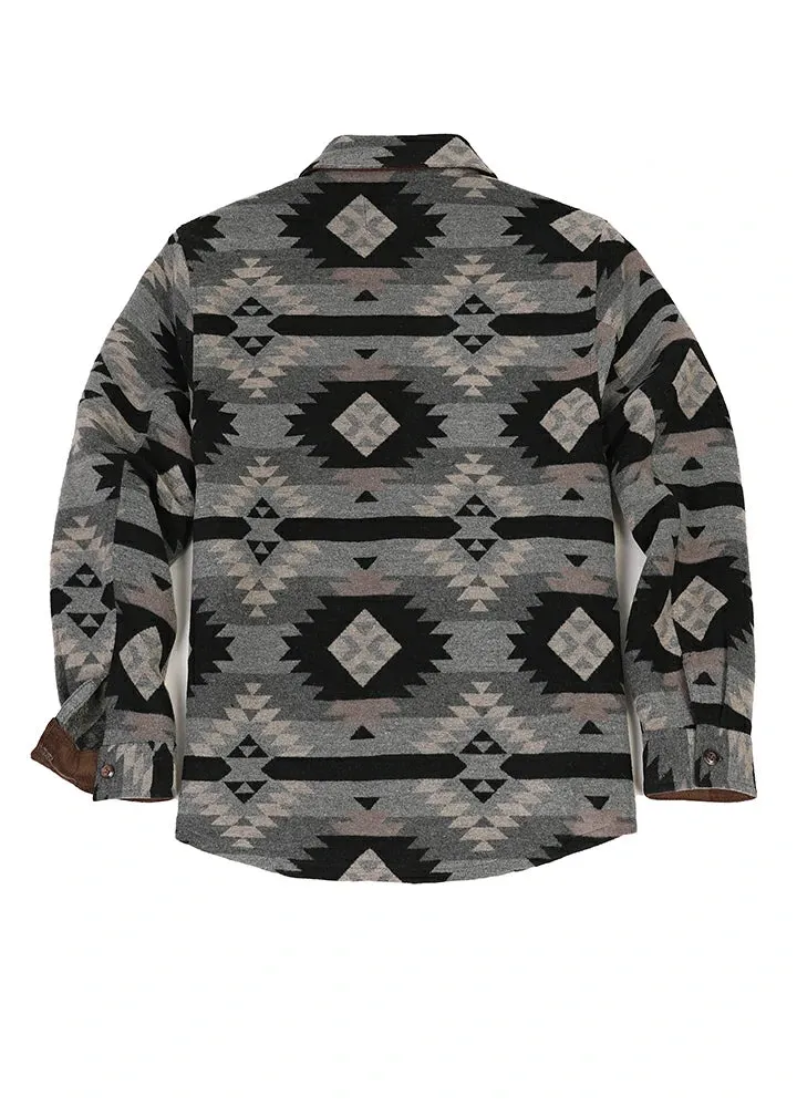 Men's Aztec Shirt Jacket, Wool Blend