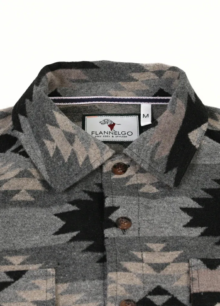 Men's Aztec Shirt Jacket, Wool Blend