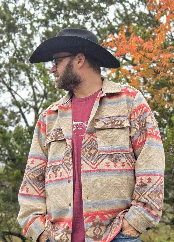 Men's Aztec Shirt Jacket, Wool Blend