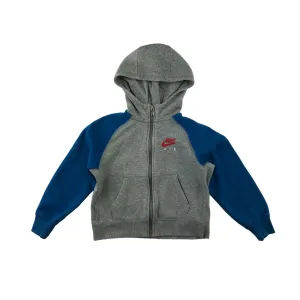 Nike hoodie 5-6 years light grey and blue panelled slightly cropped