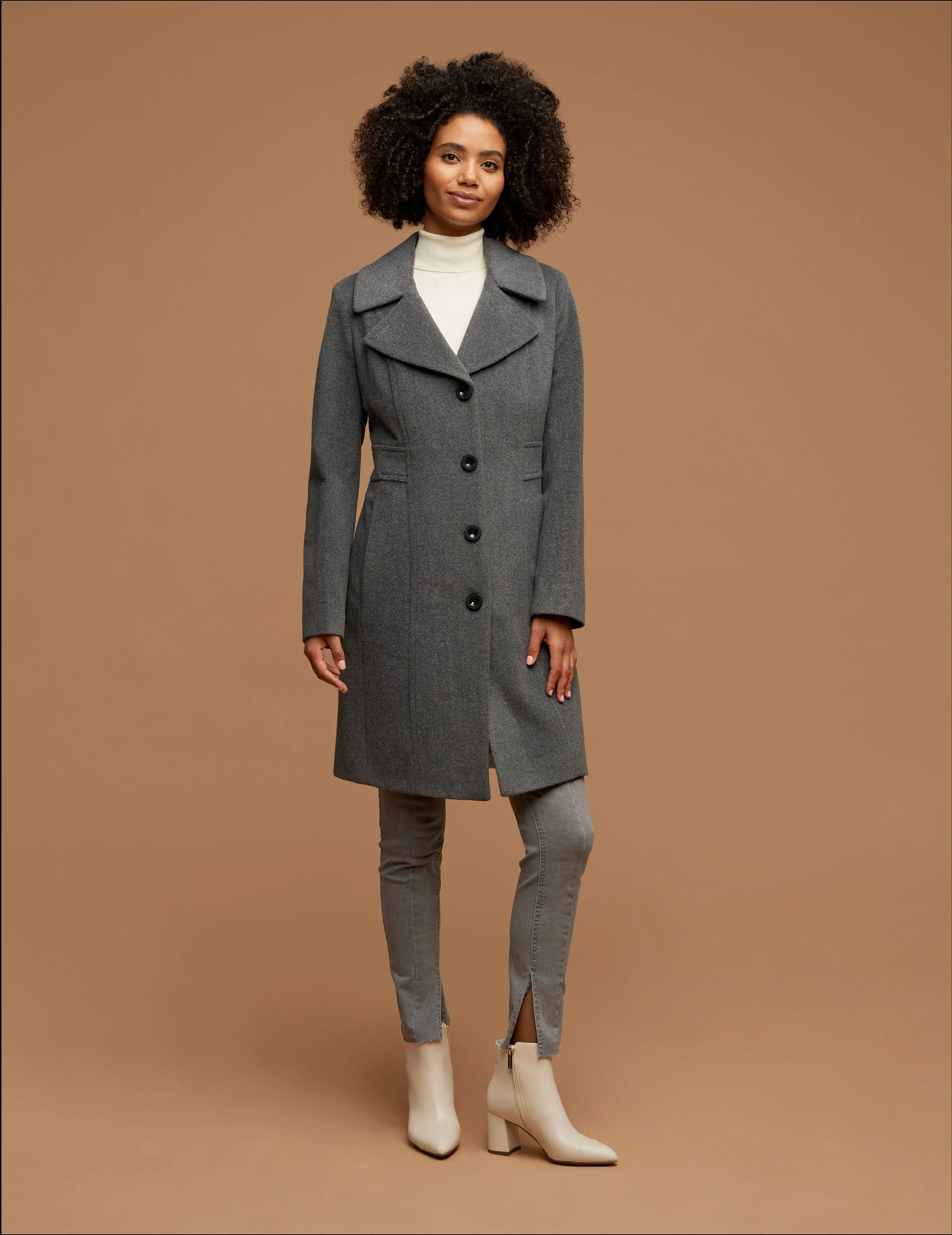 Notch Collar Wool Coat