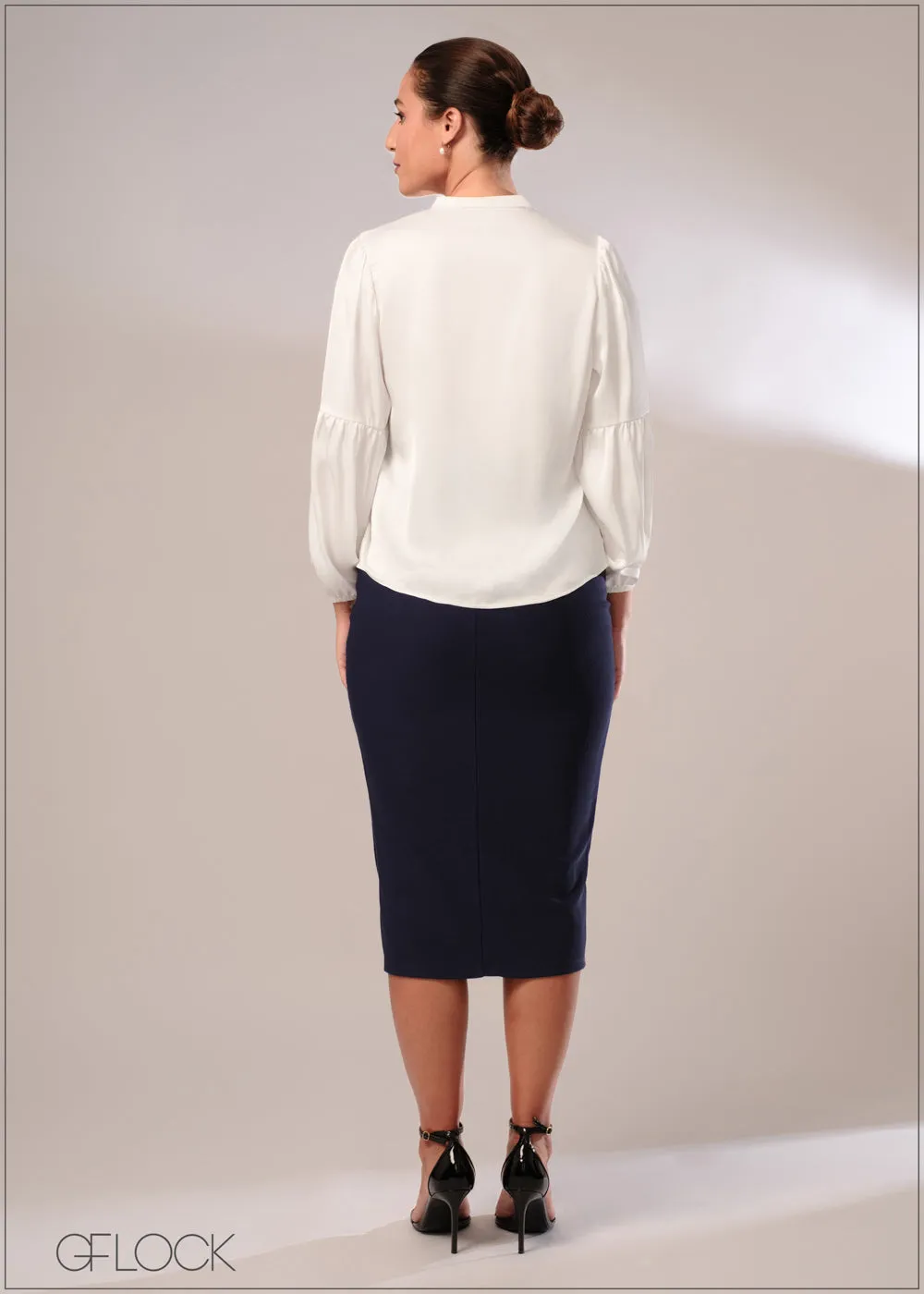 Pencil Skirt With Side Slit - 120124