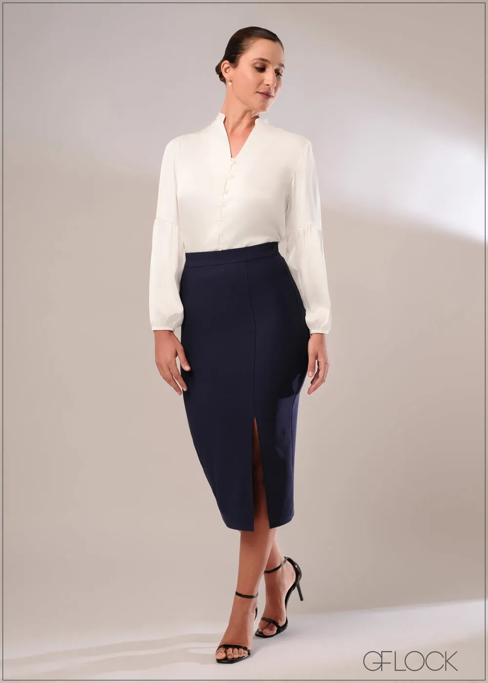 Pencil Skirt With Side Slit - 120124