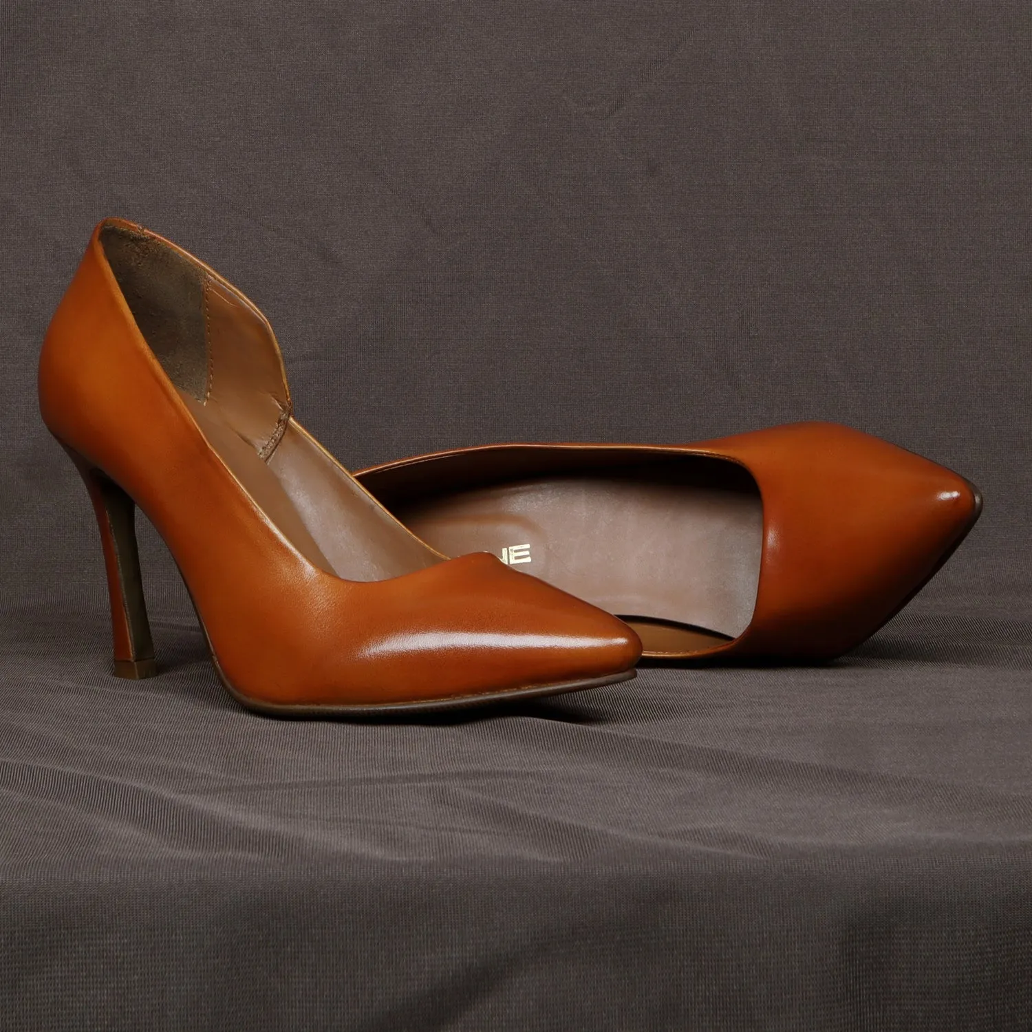 Pointed Toe Ladies formal Tan Sleek Stiletto Pencil Heel By Brune & Bareskin