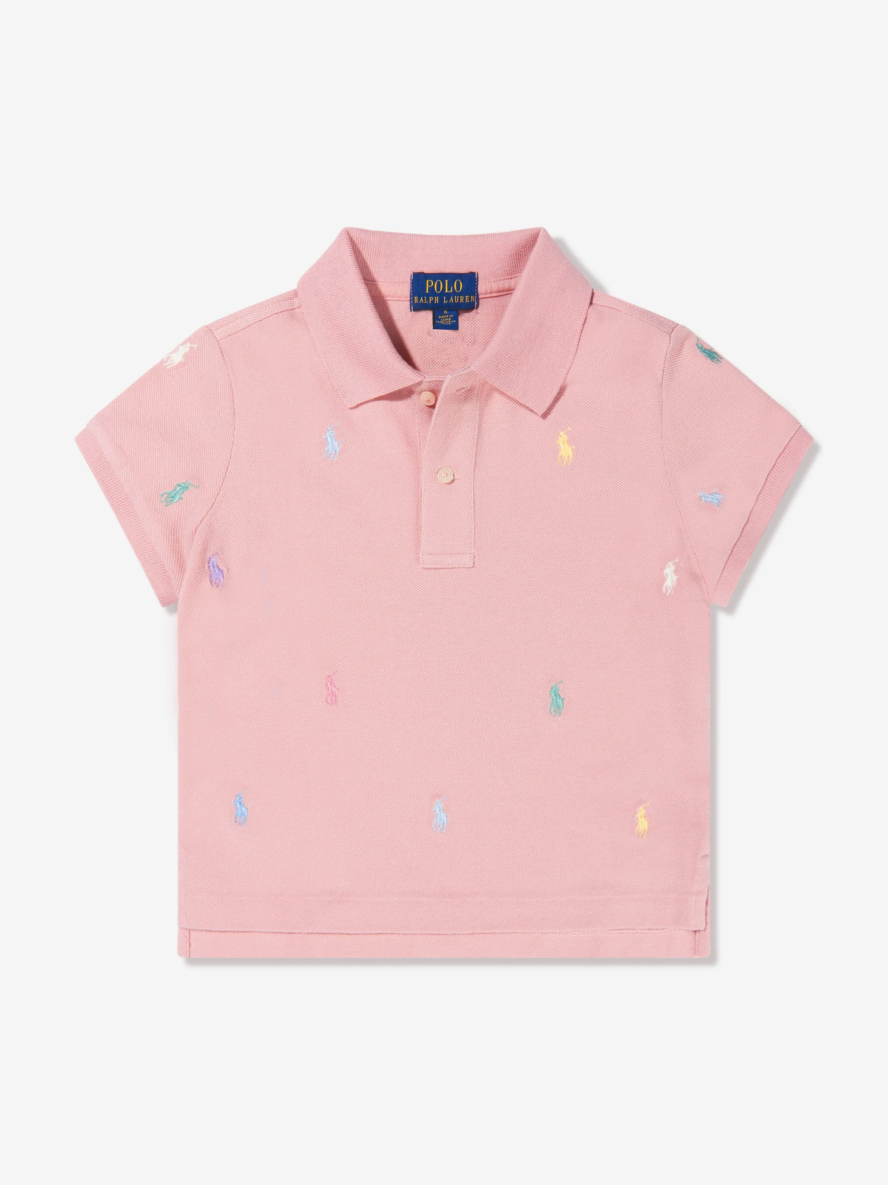 Ralph Lauren Girls Cropped Logo Polo Shirt