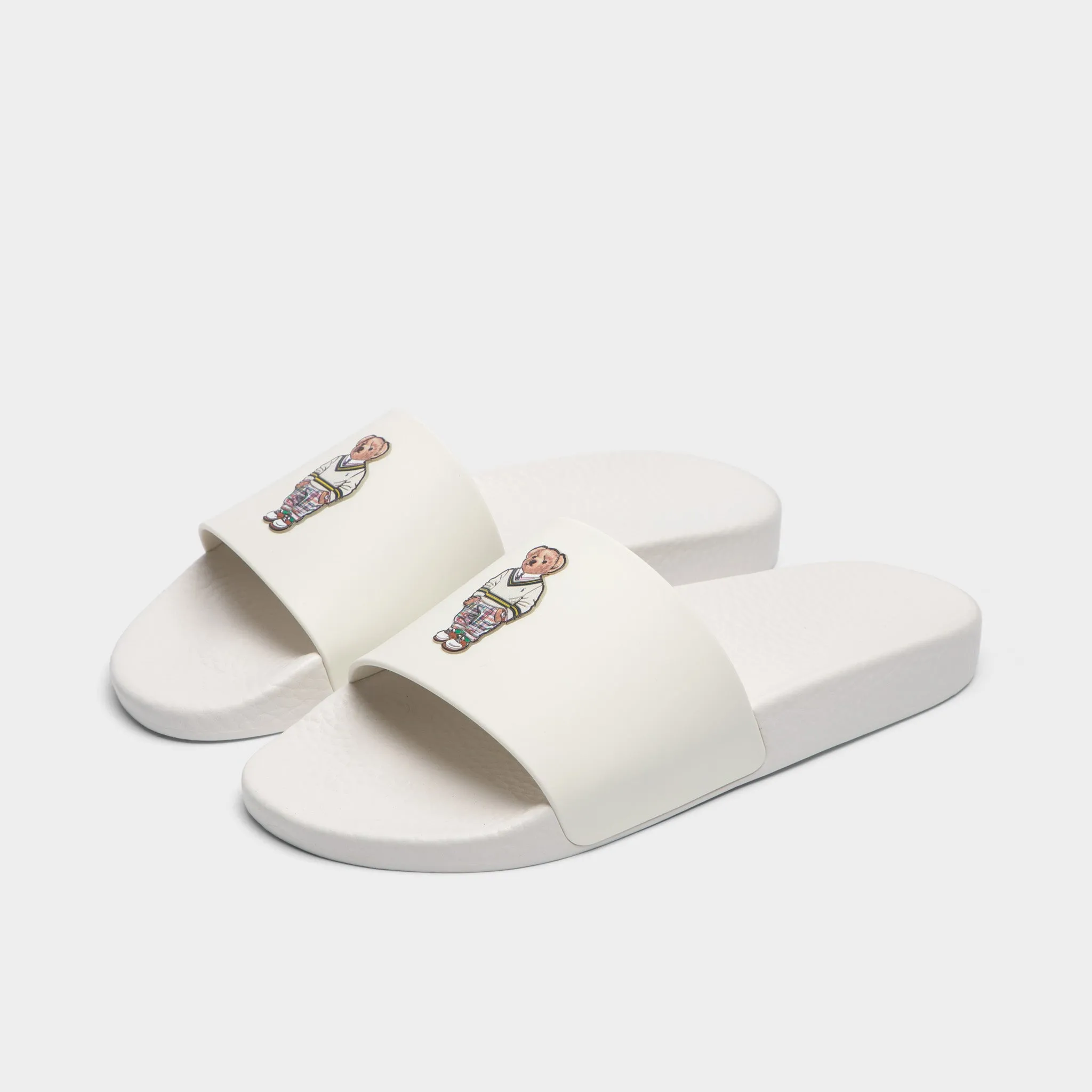 Ralph Lauren Polo Slides / White Bear