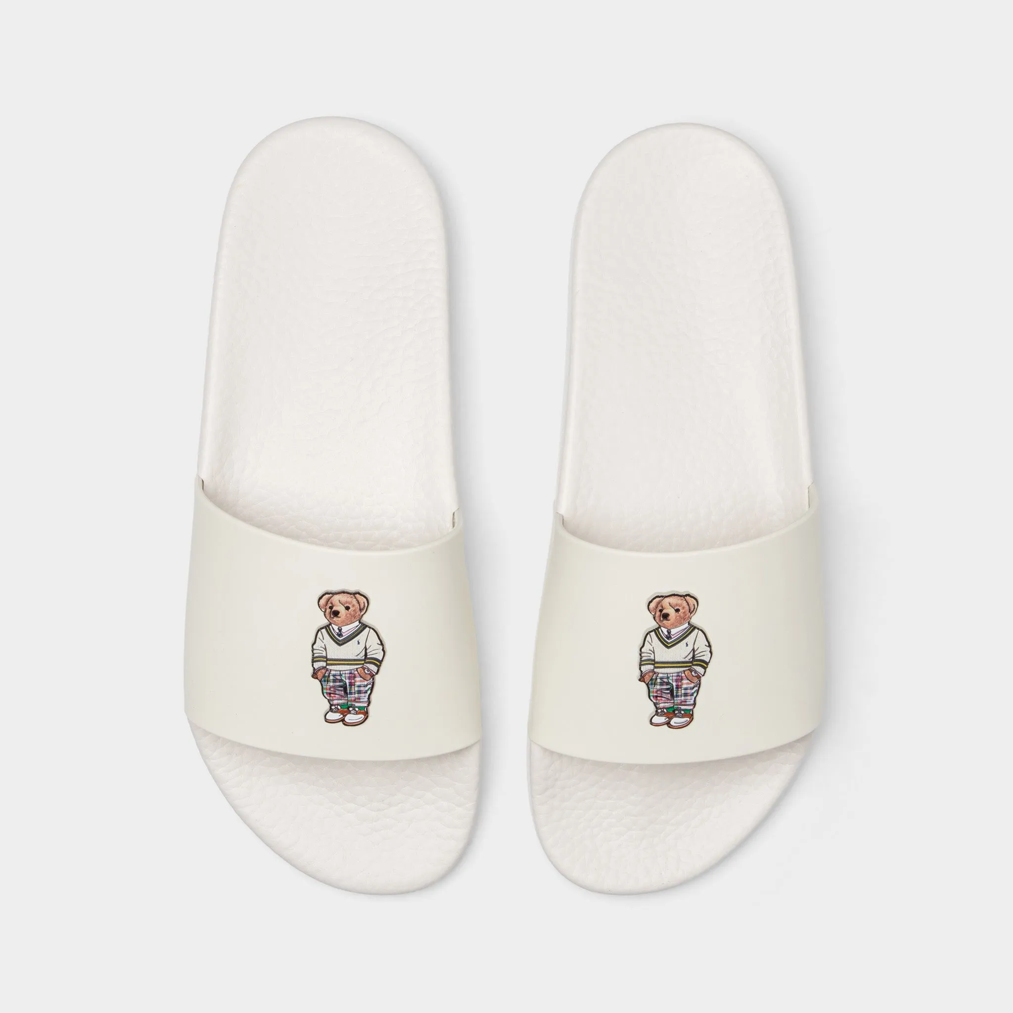 Ralph Lauren Polo Slides / White Bear