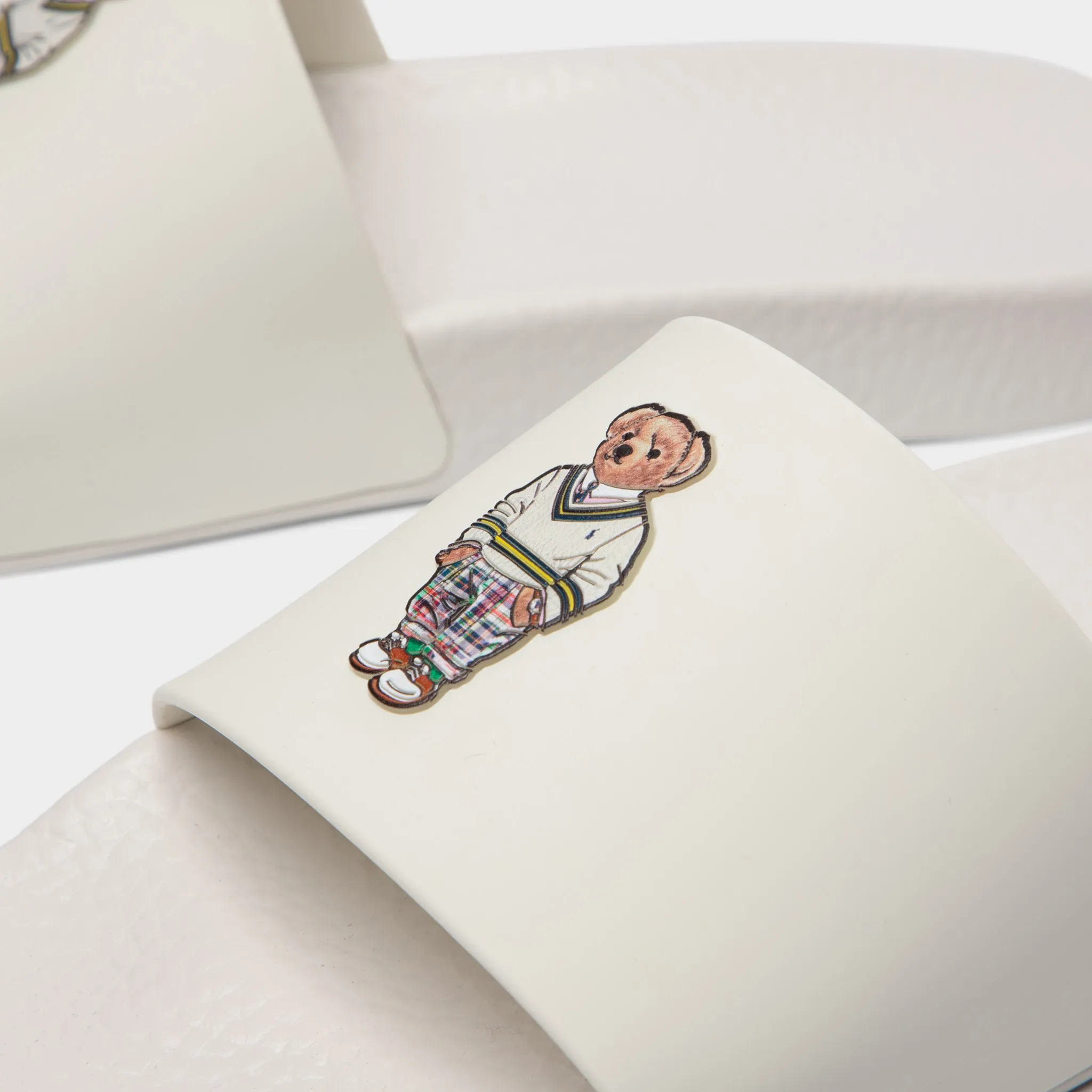 Ralph Lauren Polo Slides / White Bear