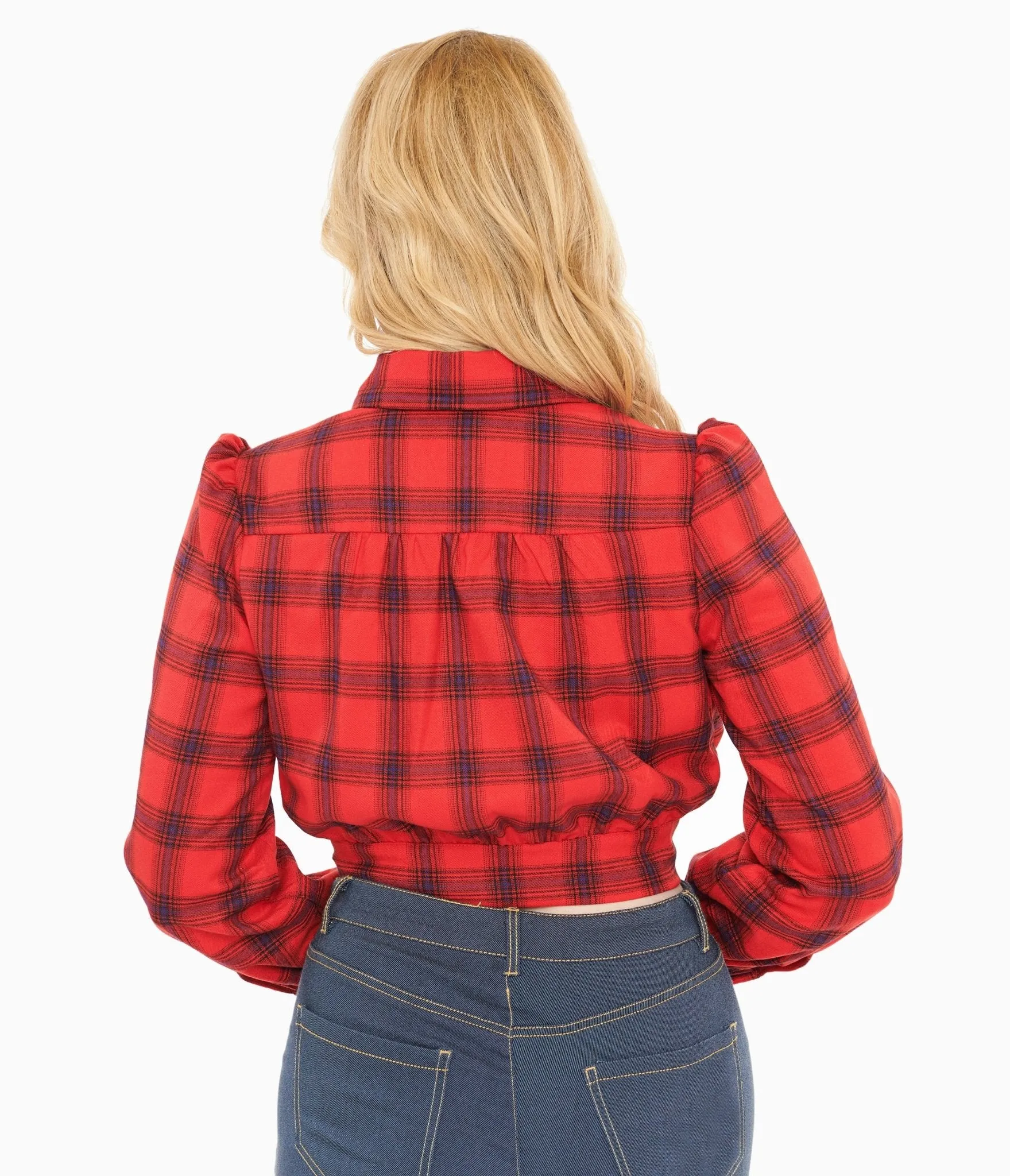 Red Plaid Rosie Bomber Jacket