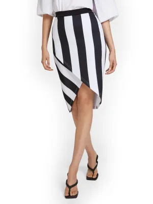 Stripe Scuba Pencil Skirt