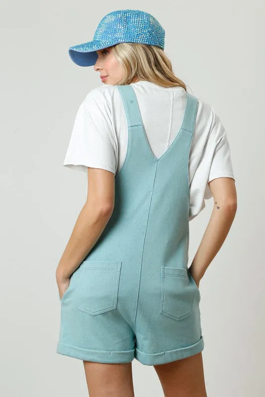 Sunset Chaser Washed Aqua Romper