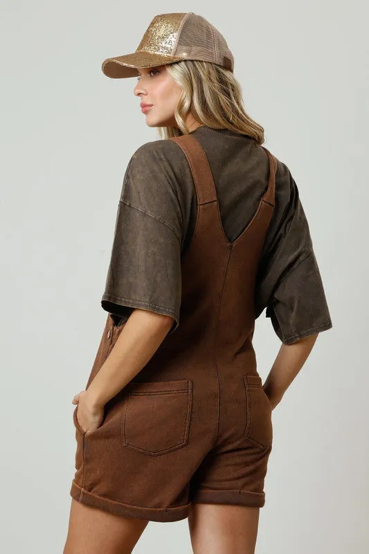 Sunset Chaser Washed Brown Romper