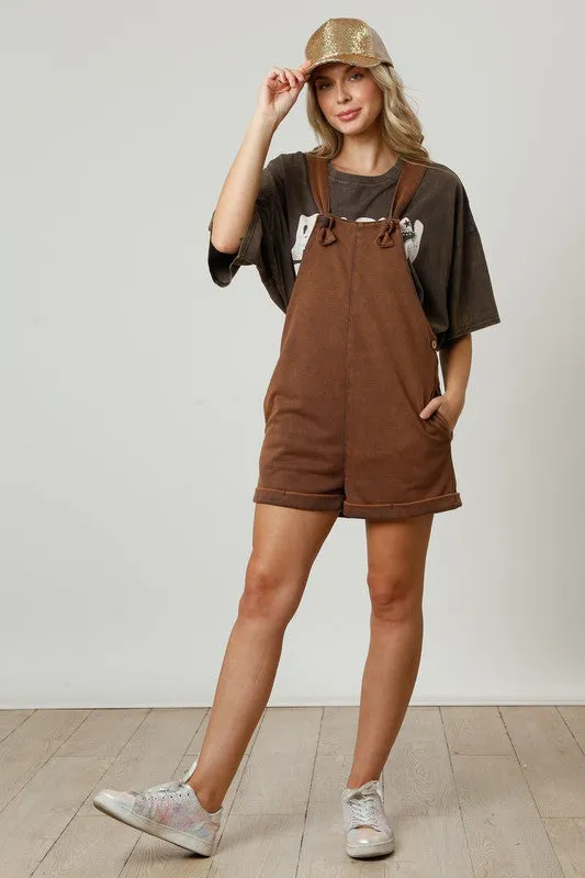 Sunset Chaser Washed Brown Romper