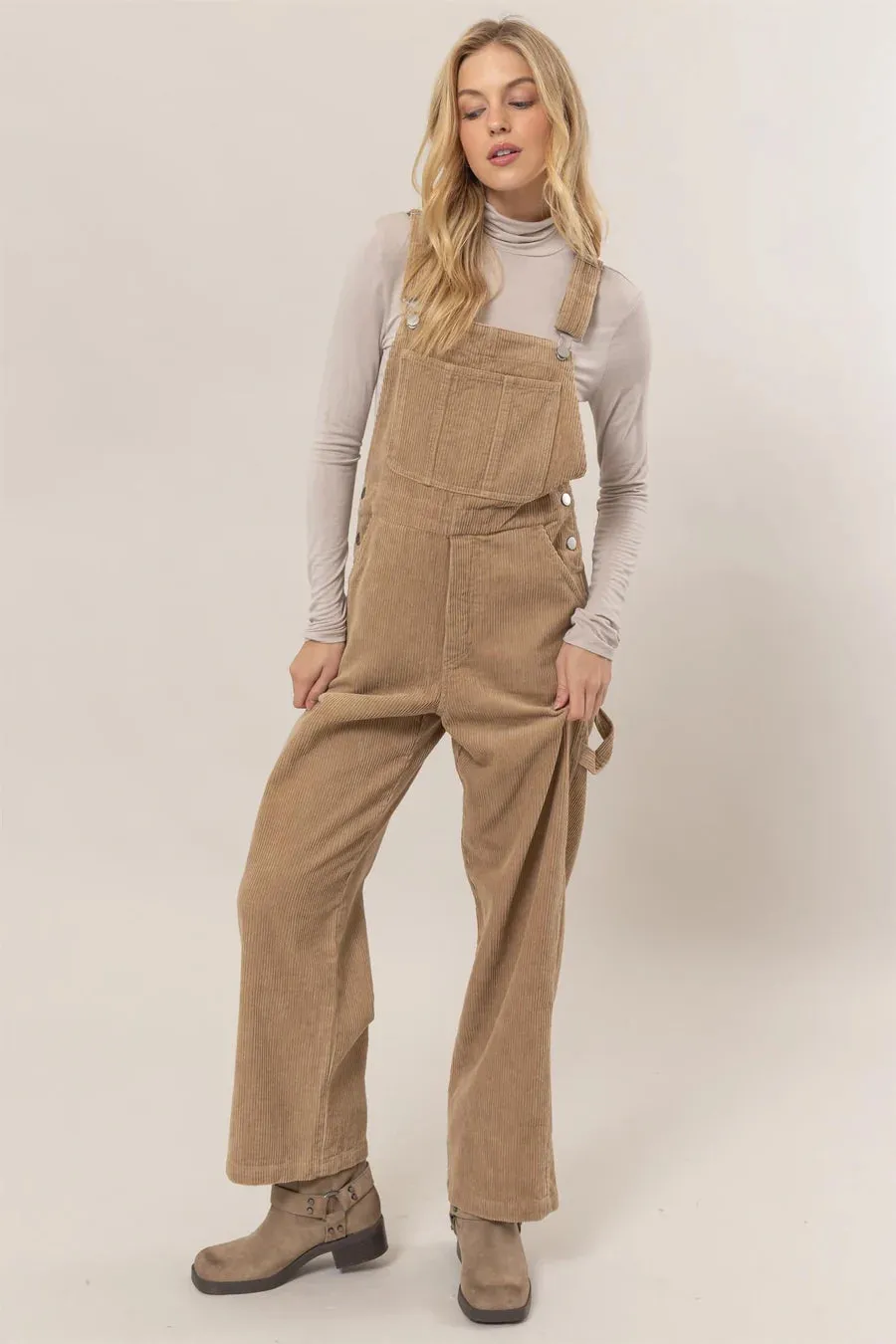 Taupe Corduroy Overalls