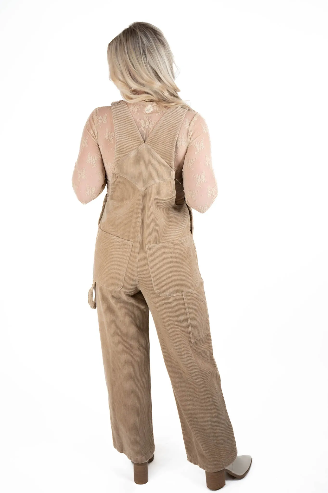 Taupe Corduroy Overalls