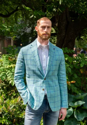 Teal Windowpane Sport Coat