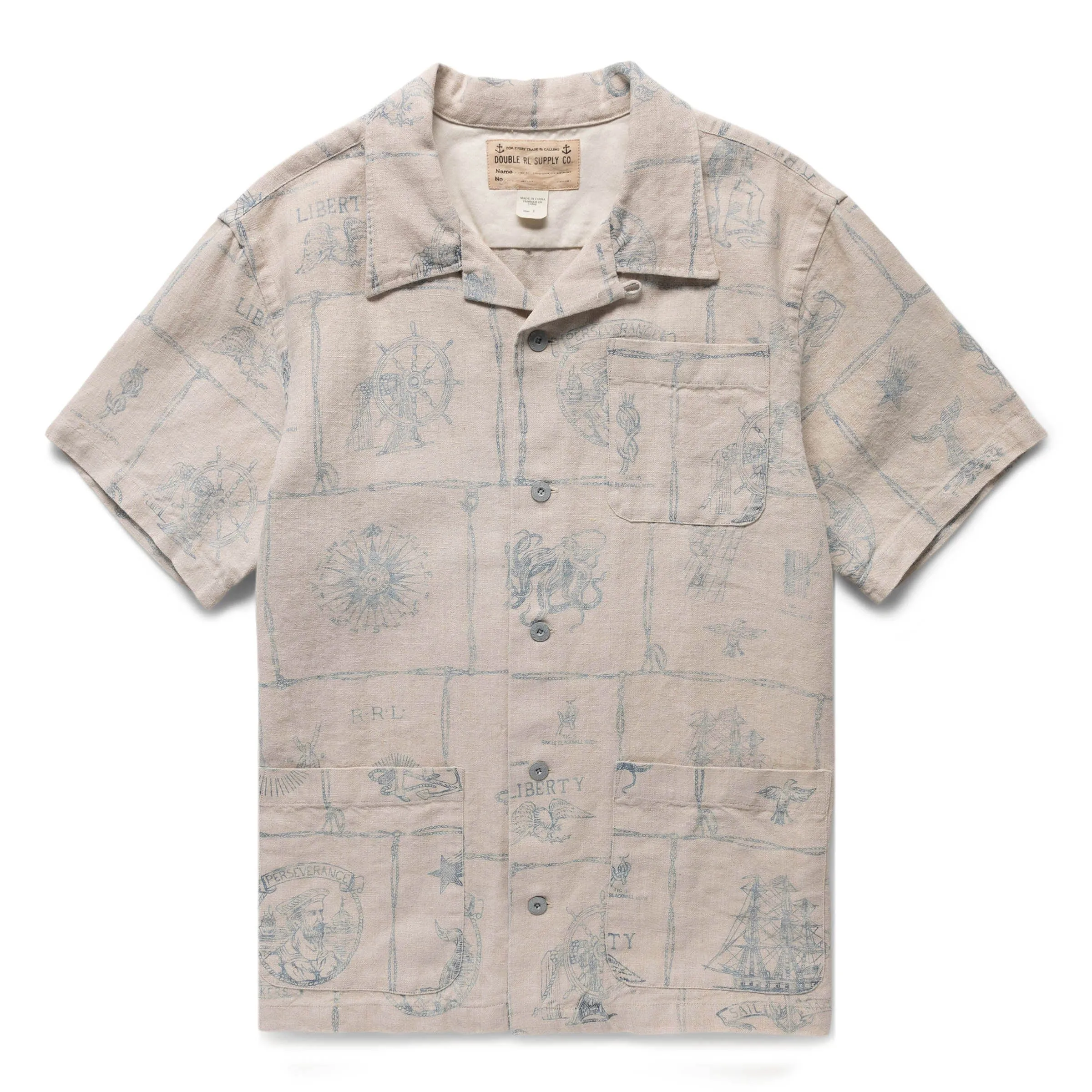 WAYNE CAMP SHIRT SEASCAPE PRINT